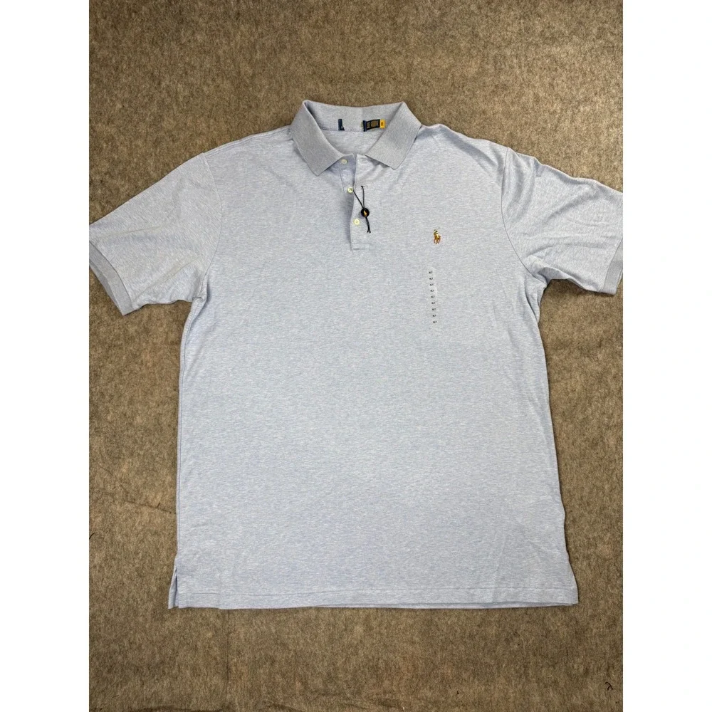 Polo Ralph Lauren Polo Shirt Mens XLT Blue Cotton Jersey Classic Pony Tall Logo
